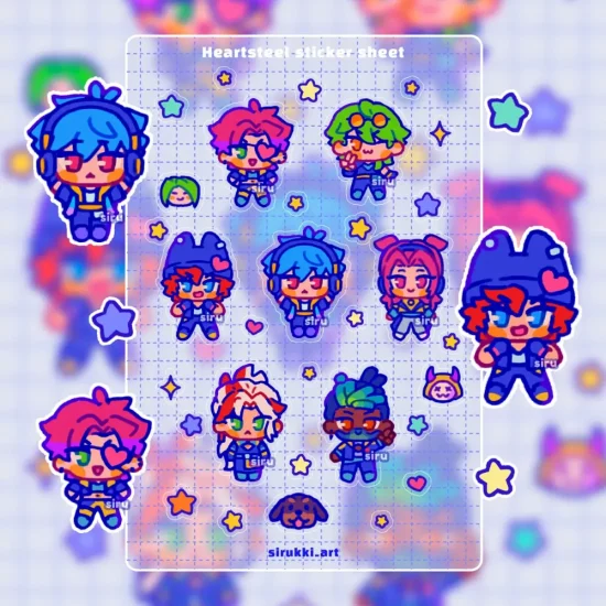 Heartsteel clear sticker sheet