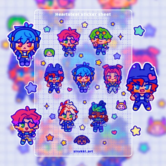 Heartsteel clear sticker sheet