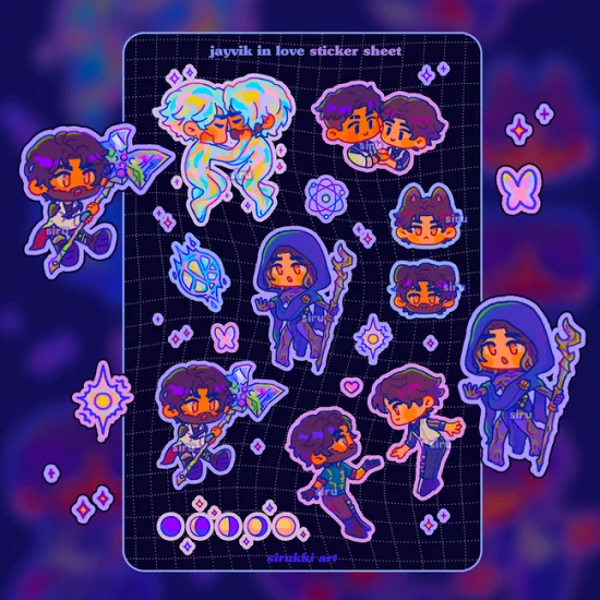 Jayvik holographic sticker sheet