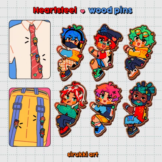 Heartsteel wood pins