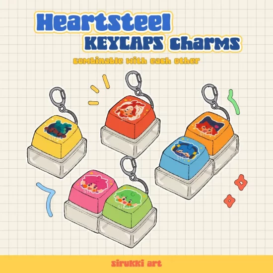 Heartsteel keycaps charms
