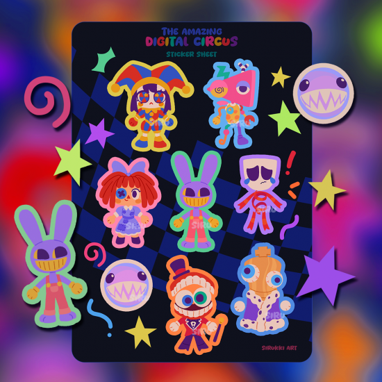 The Amazing Digital Circus sticker sheet